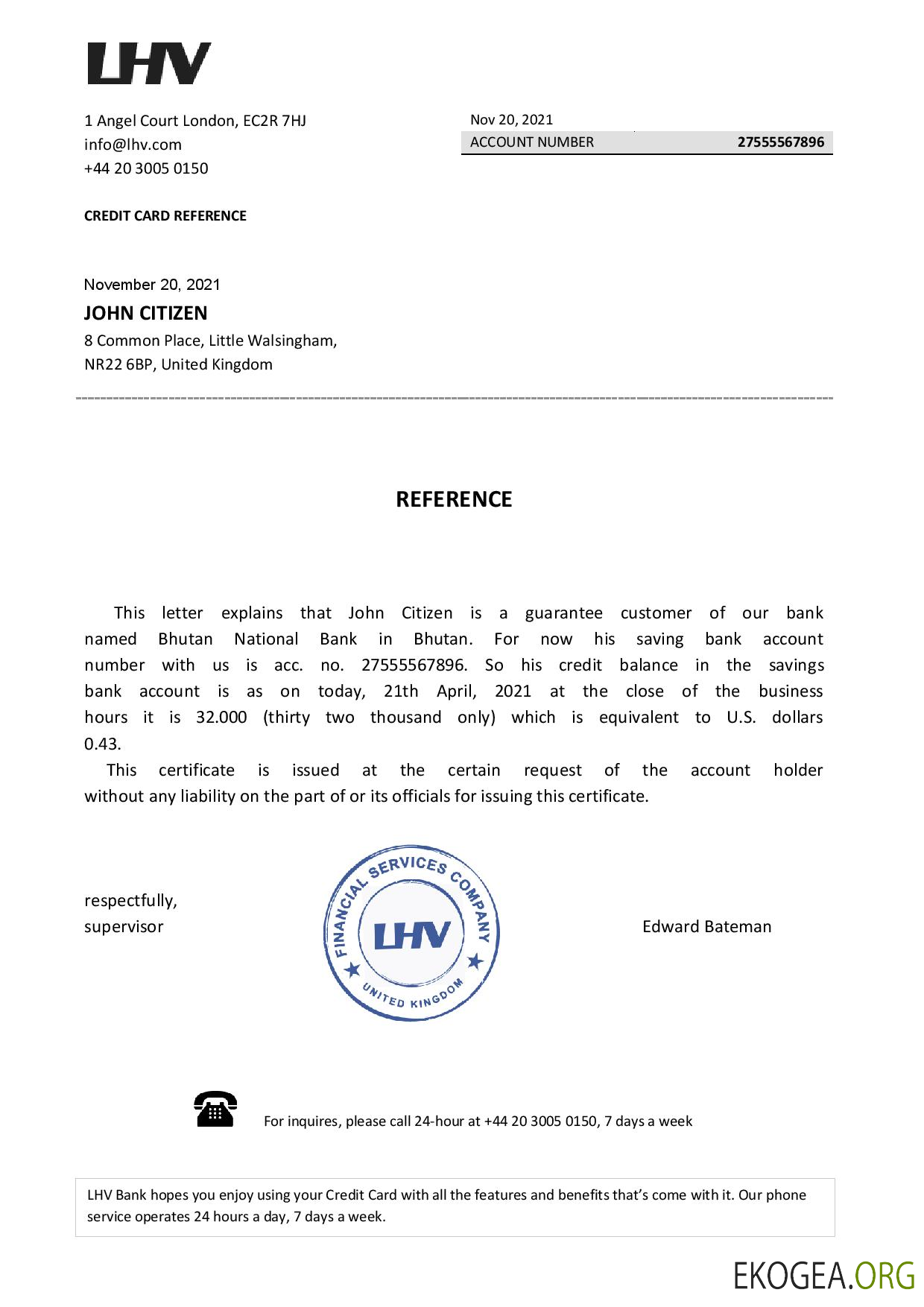 Référence Royaume , Uni , LHV , balance